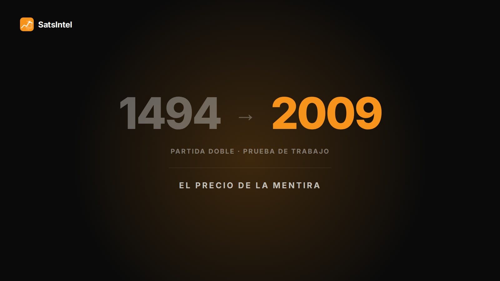 Portada del ensayo: de la partida doble de Luca Pacioli en 1494 a la prueba de trabajo, cinco siglos encareciendo la mentira para que la contabilidad sea comprobable