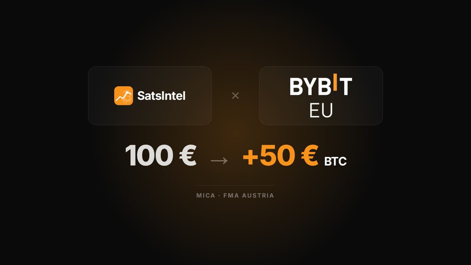 SatsIntel and Bybit EU partnership: a €100 deposit and €50 in Bitcoin as a welcome offer